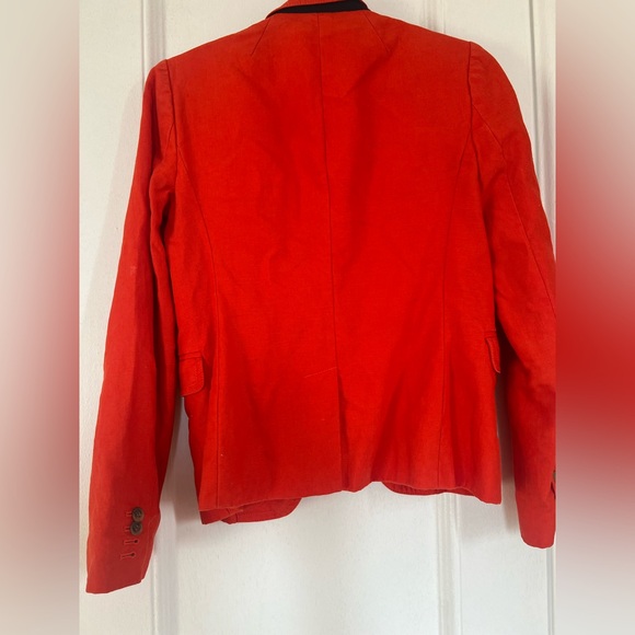 j crew orange schoolboy blazer linen size 0 - Picture 5 of 5